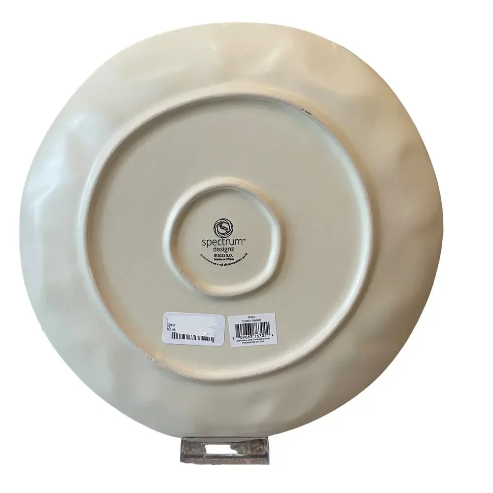 Spectrum Designz Thanksgiving Turkey Dinner Plates 11in Set of 4 New